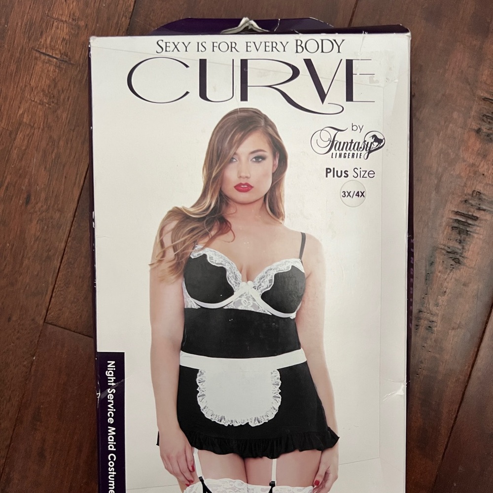 Curve Fantasy lingerie Black and White Maid Costume